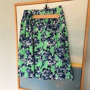 J.Crew A-Line Pleated Floral Skirt